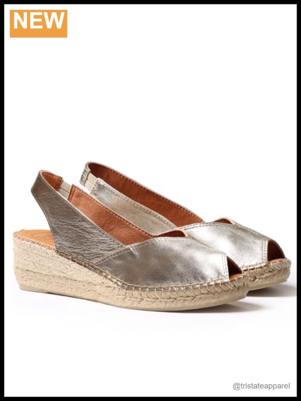 Leather Slingback Wedge Sandals